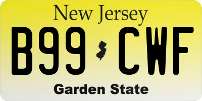 NJ license plate B99CWF