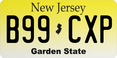 NJ license plate B99CXP