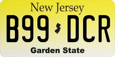 NJ license plate B99DCR