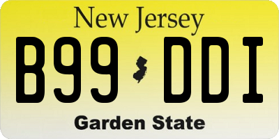 NJ license plate B99DDI