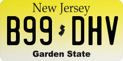 NJ license plate B99DHV