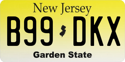 NJ license plate B99DKX
