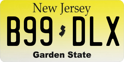 NJ license plate B99DLX