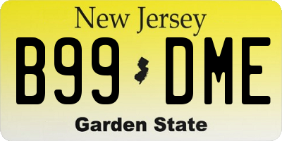 NJ license plate B99DME