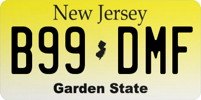 NJ license plate B99DMF