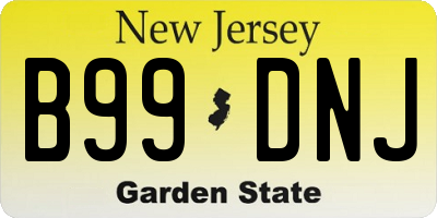 NJ license plate B99DNJ
