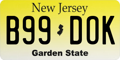 NJ license plate B99DOK