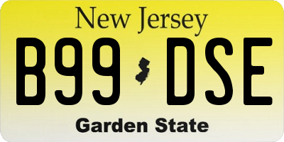 NJ license plate B99DSE