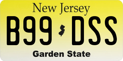 NJ license plate B99DSS
