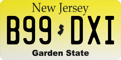 NJ license plate B99DXI