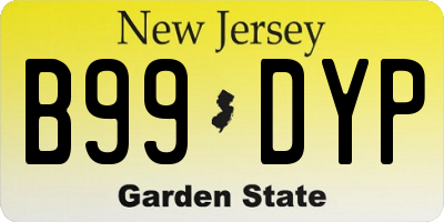 NJ license plate B99DYP