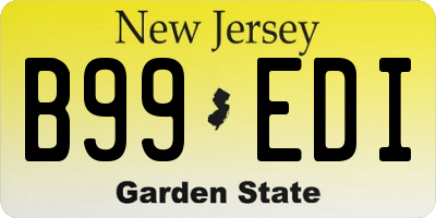 NJ license plate B99EDI