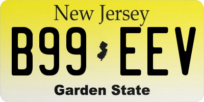 NJ license plate B99EEV