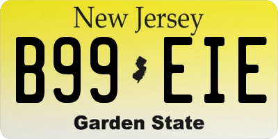 NJ license plate B99EIE