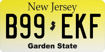 NJ license plate B99EKF