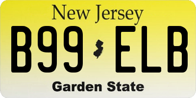 NJ license plate B99ELB