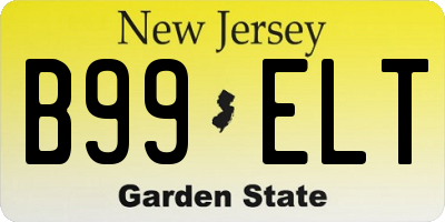 NJ license plate B99ELT