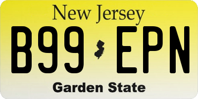 NJ license plate B99EPN