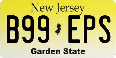NJ license plate B99EPS