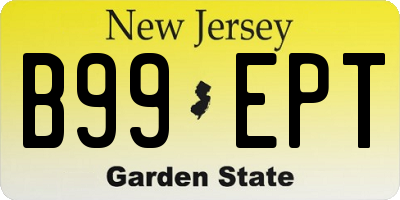NJ license plate B99EPT