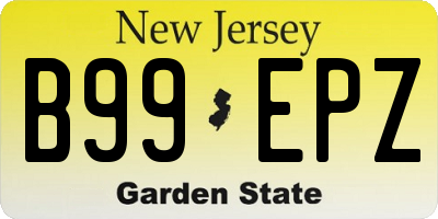 NJ license plate B99EPZ