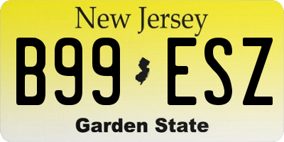 NJ license plate B99ESZ
