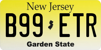 NJ license plate B99ETR