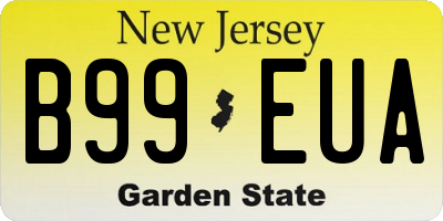 NJ license plate B99EUA