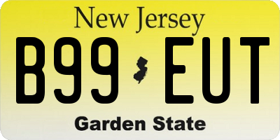 NJ license plate B99EUT