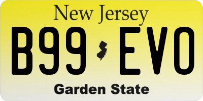 NJ license plate B99EVO