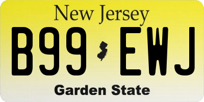 NJ license plate B99EWJ