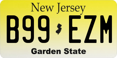 NJ license plate B99EZM