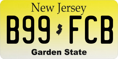 NJ license plate B99FCB