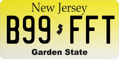 NJ license plate B99FFT