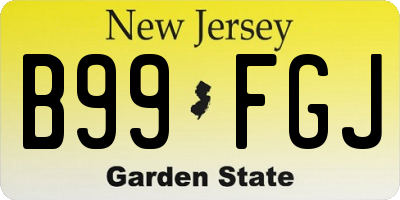 NJ license plate B99FGJ
