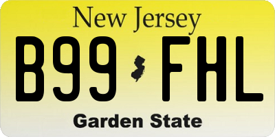 NJ license plate B99FHL