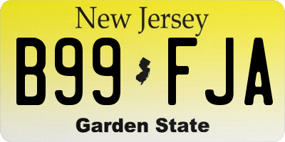 NJ license plate B99FJA
