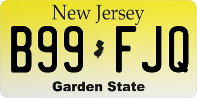 NJ license plate B99FJQ