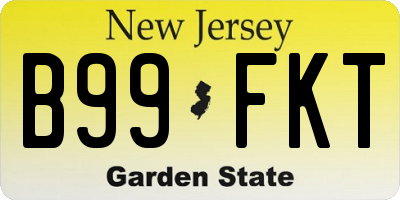 NJ license plate B99FKT
