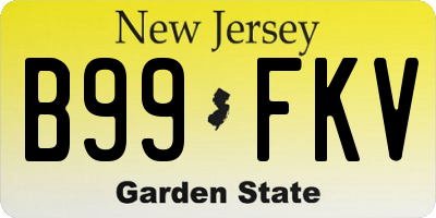 NJ license plate B99FKV