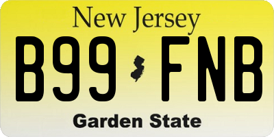 NJ license plate B99FNB