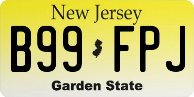 NJ license plate B99FPJ