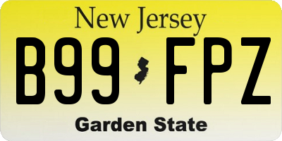 NJ license plate B99FPZ