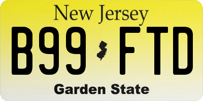 NJ license plate B99FTD