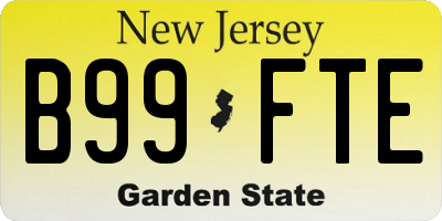 NJ license plate B99FTE