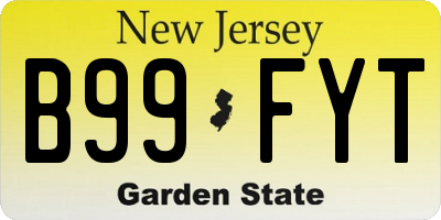 NJ license plate B99FYT