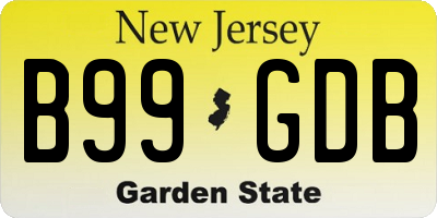 NJ license plate B99GDB