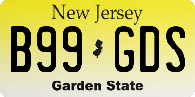 NJ license plate B99GDS