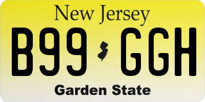 NJ license plate B99GGH