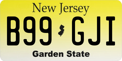 NJ license plate B99GJI